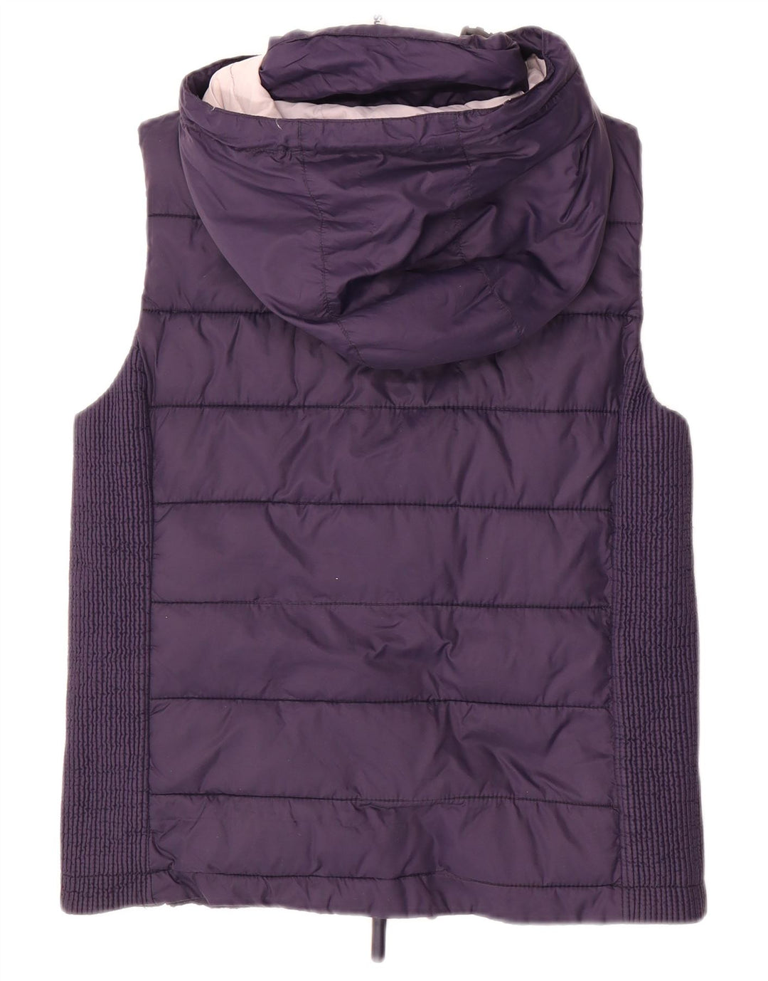 SUPERDRY Dame Hætte Polstret Gilet UK 14 Large Navy Blue Polyester