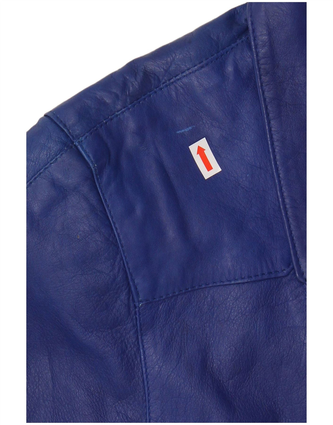 VINTAGE Oversized læderjakke til kvinder UK 10 Lille blåt læder