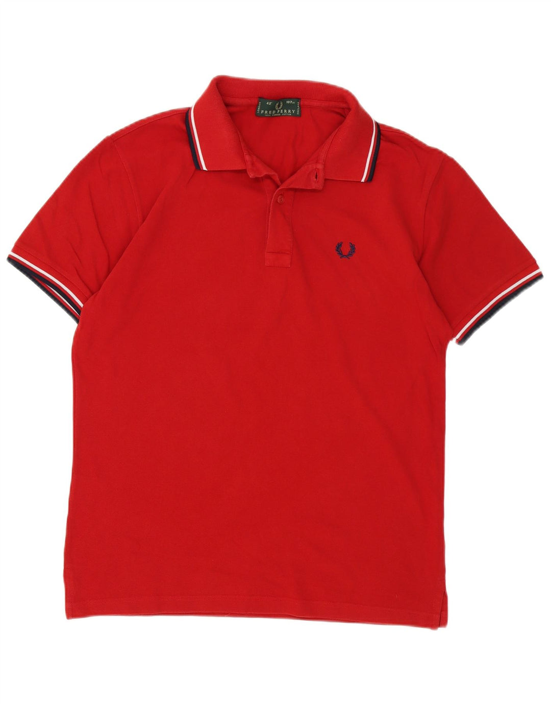 Fred Perry Herre poloshirt Medium rødstribet bomuld