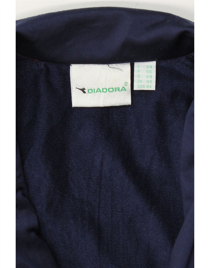 Diadora Træningsdragt til mænd Topjakke UK 44 XL Marineblå Colourblock Polyester