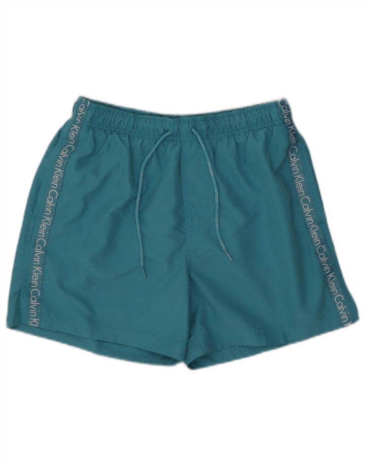 Calvin Klein Herre grafiske svømmeshorts Medium Blue Polyester