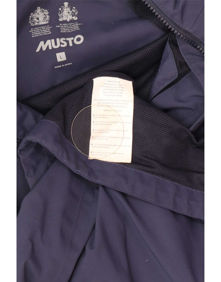 Musto Regnjakke med hætte til mænd UK 40 Large Navy Blue Polyester