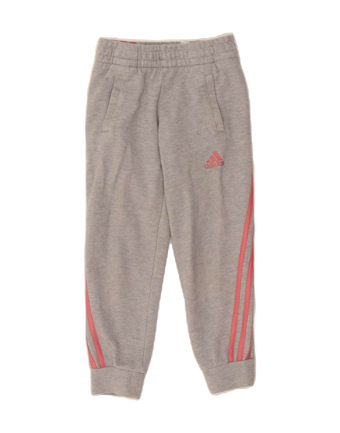 ADIDAS Girls Tracksuit Trousers Joggers 5-6 Years  Grey Polyester Vintage Adidas and Second-Hand Adidas from Messina Hembry 