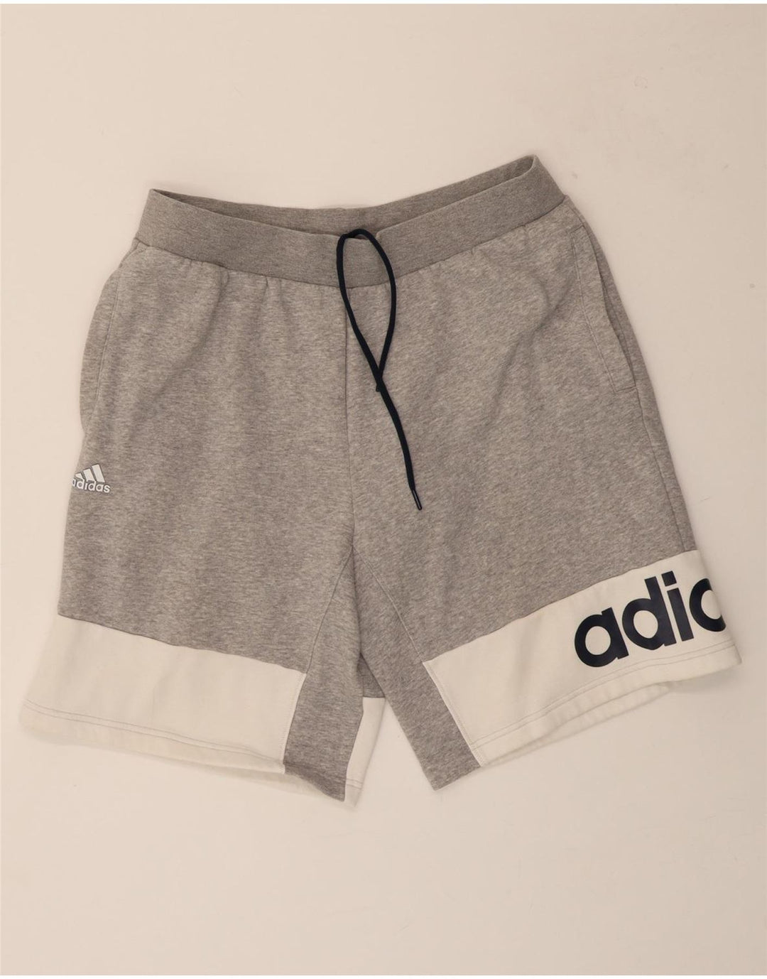 ADIDAS Mens Graphic Sport Shorts Large Grey Colourblock Vintage Adidas and Second-Hand Adidas from Messina Hembry 