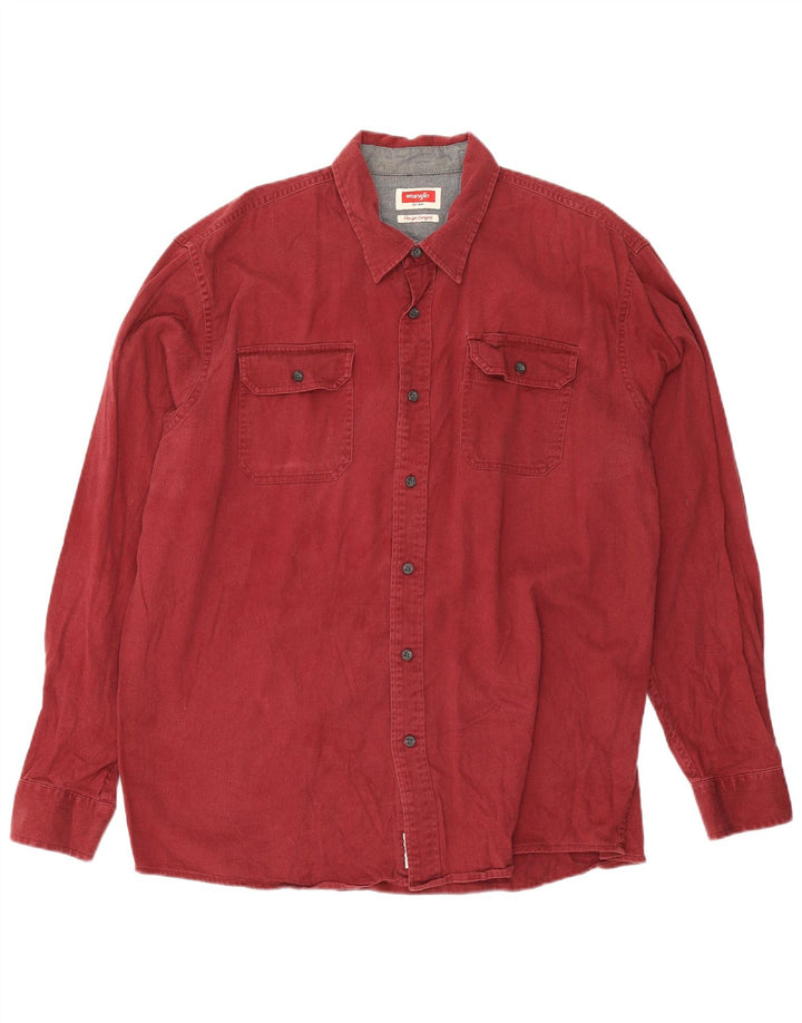 Wrangler herreskjorte XL rød bomuld