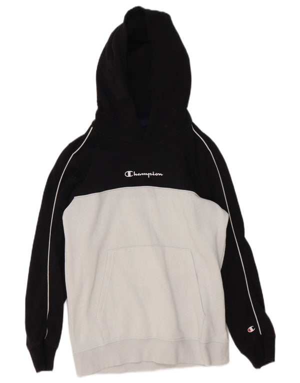 Champion Boys Hoodie Jumper 11-12 år Stor hvid Colourblock Bomuld