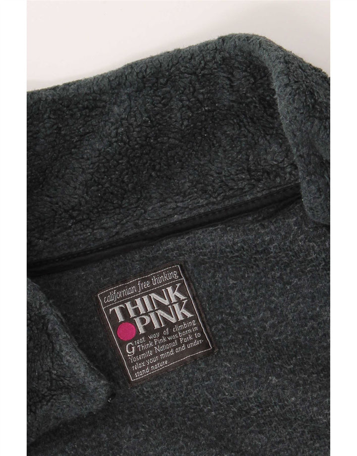 Think Pink Herre fleecejakke UK 42 XL Grå Geometrisk Polyester