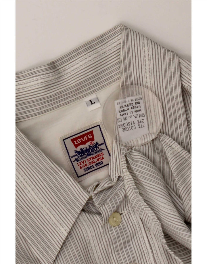 Levi's herreskjorte stor grå nålestribet bomuld