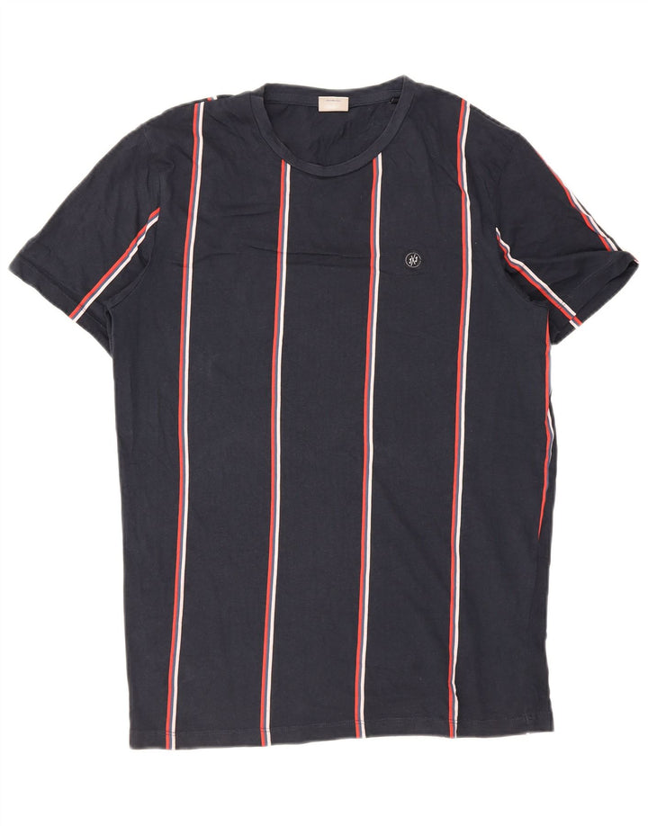 Jack & Jones herre T-shirt top mellem marineblå stribet bomuld