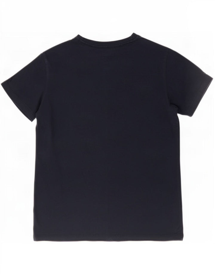 Champion Dame Grafisk T-Shirt Top UK 14 Medium Sort Bomuld