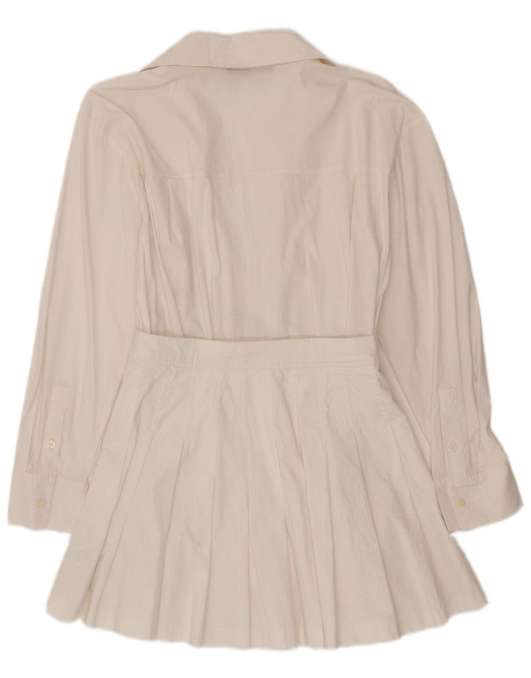 Zara Dame Wrap Langærmet Playsuit UK 10 Small White Bomuld