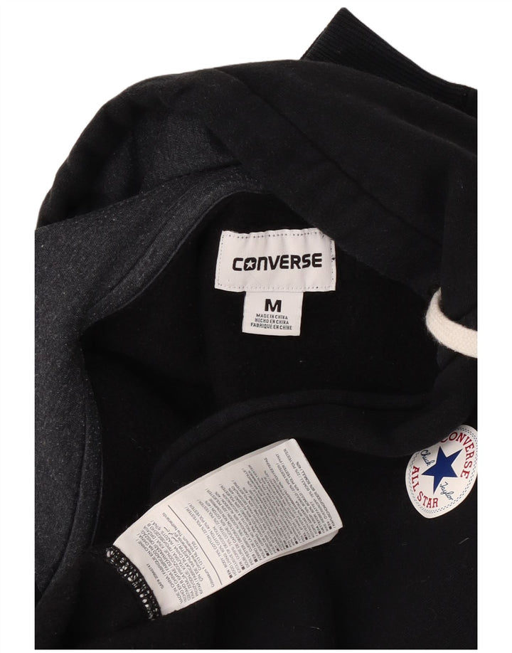 Converse hættetrøje med lynlås til kvinder UK 14 Medium Sort bomuld