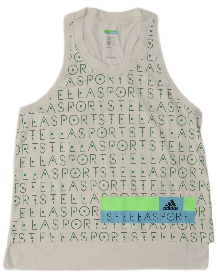 Adidas Dame Stella Grafisk Vest Top UK 12/14 Medium White