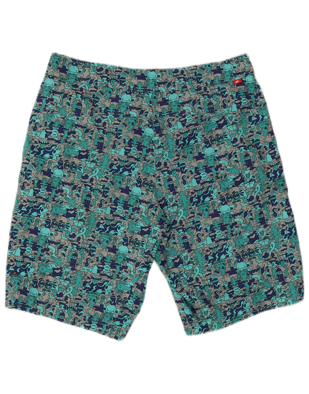 Nike Herre grafiske cargo-shorts W34 Large turkis Colourblock Polyester