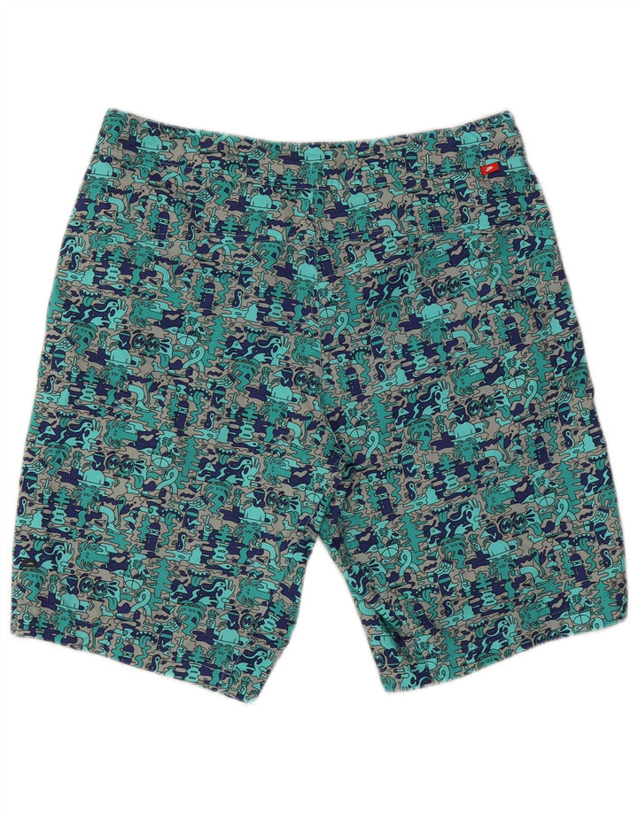 Nike Herre grafiske cargo-shorts W34 Large turkis Colourblock Polyester