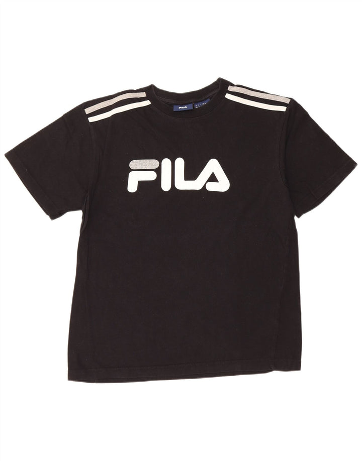 FILA Mens Graphic T-Shirt Top Small Black Cotton