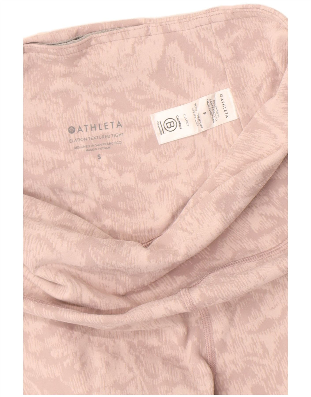 Athleta Womens abstrakt mønster Leggings UK 8 Small Pink Nylon