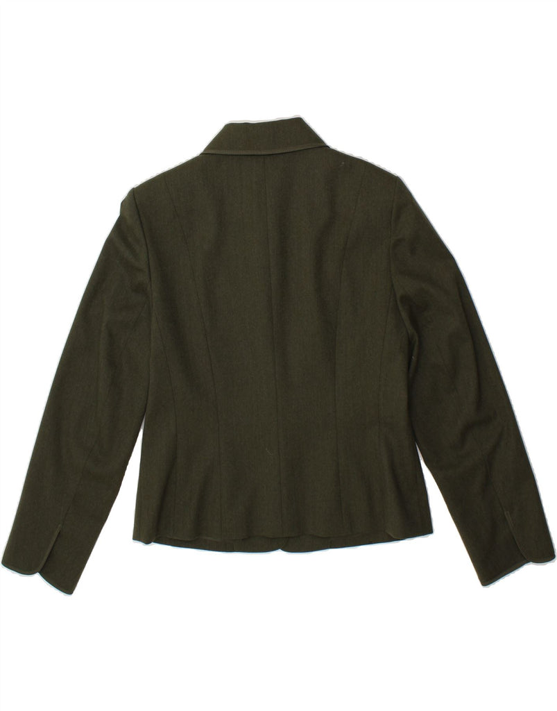 TALBOTS Womens 6 Button Blazer Jacket UK 10 Small Green Wool Vintage Talbots and Second-Hand Talbots from Messina Hembry 