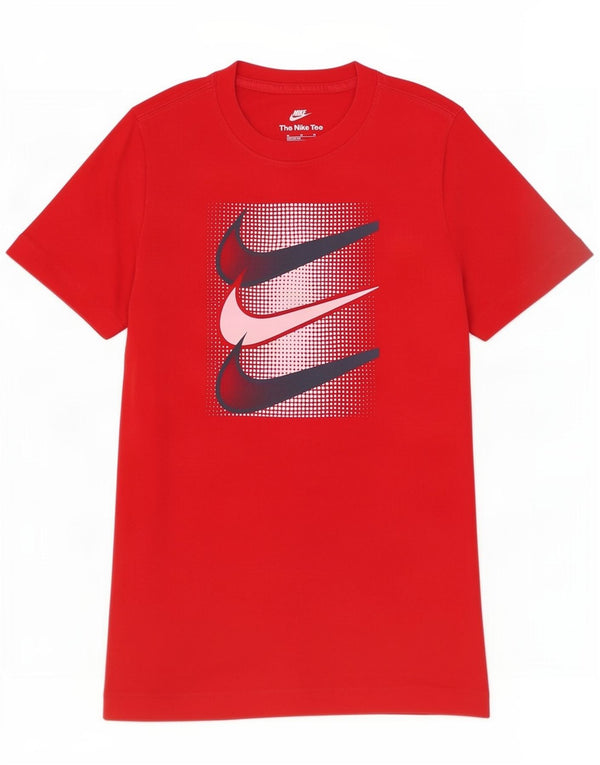 Nike drenge grafisk t-shirt top 10-11 år medium rød bomuld
