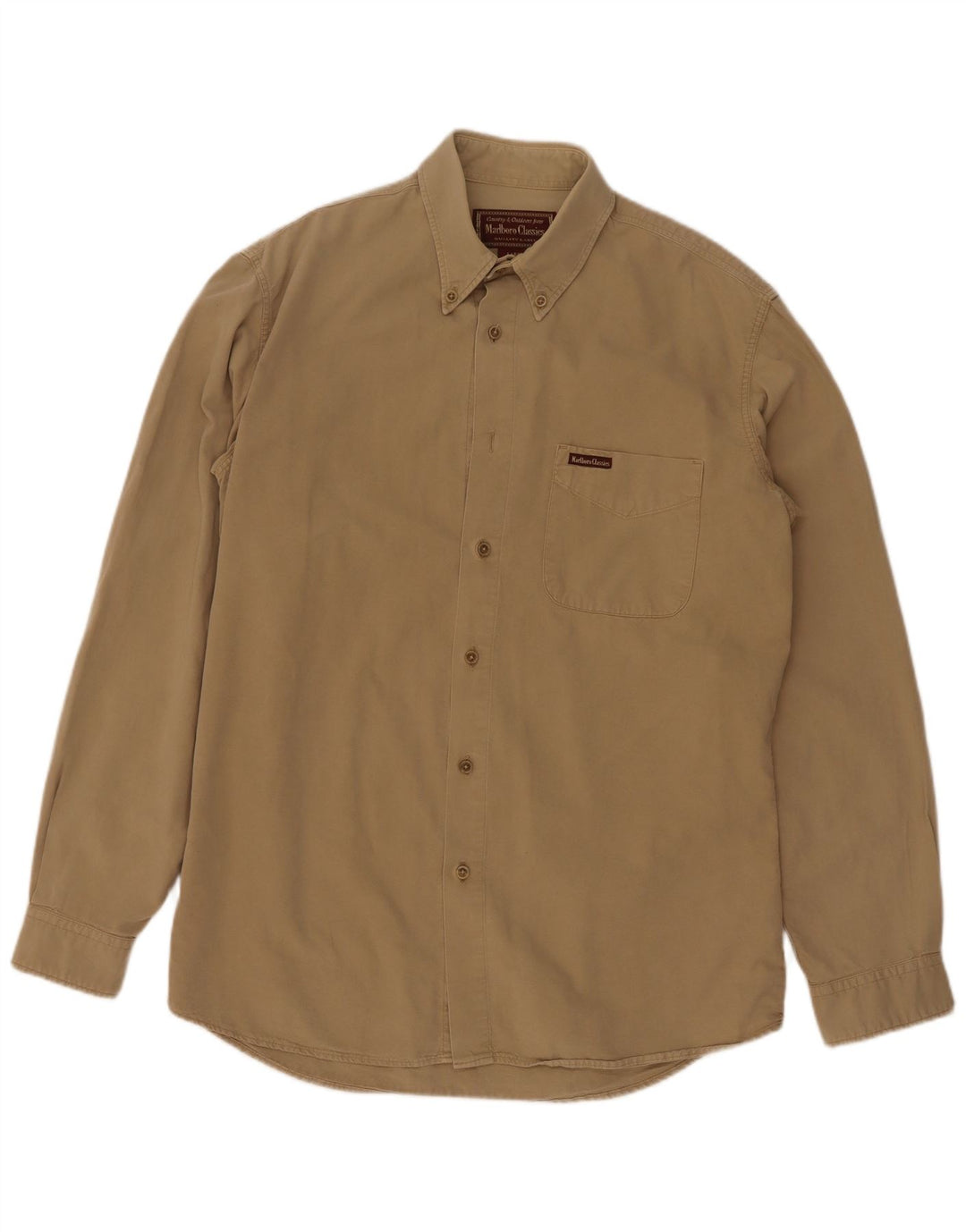 Marlboro Classics Herreskjorte Stor Beige Bomuld