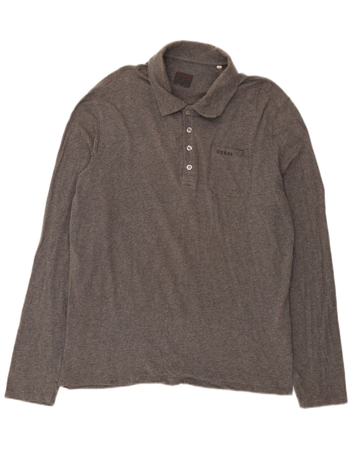 Guess Langærmet Polo Shirt til mænd Stor grå bomuld