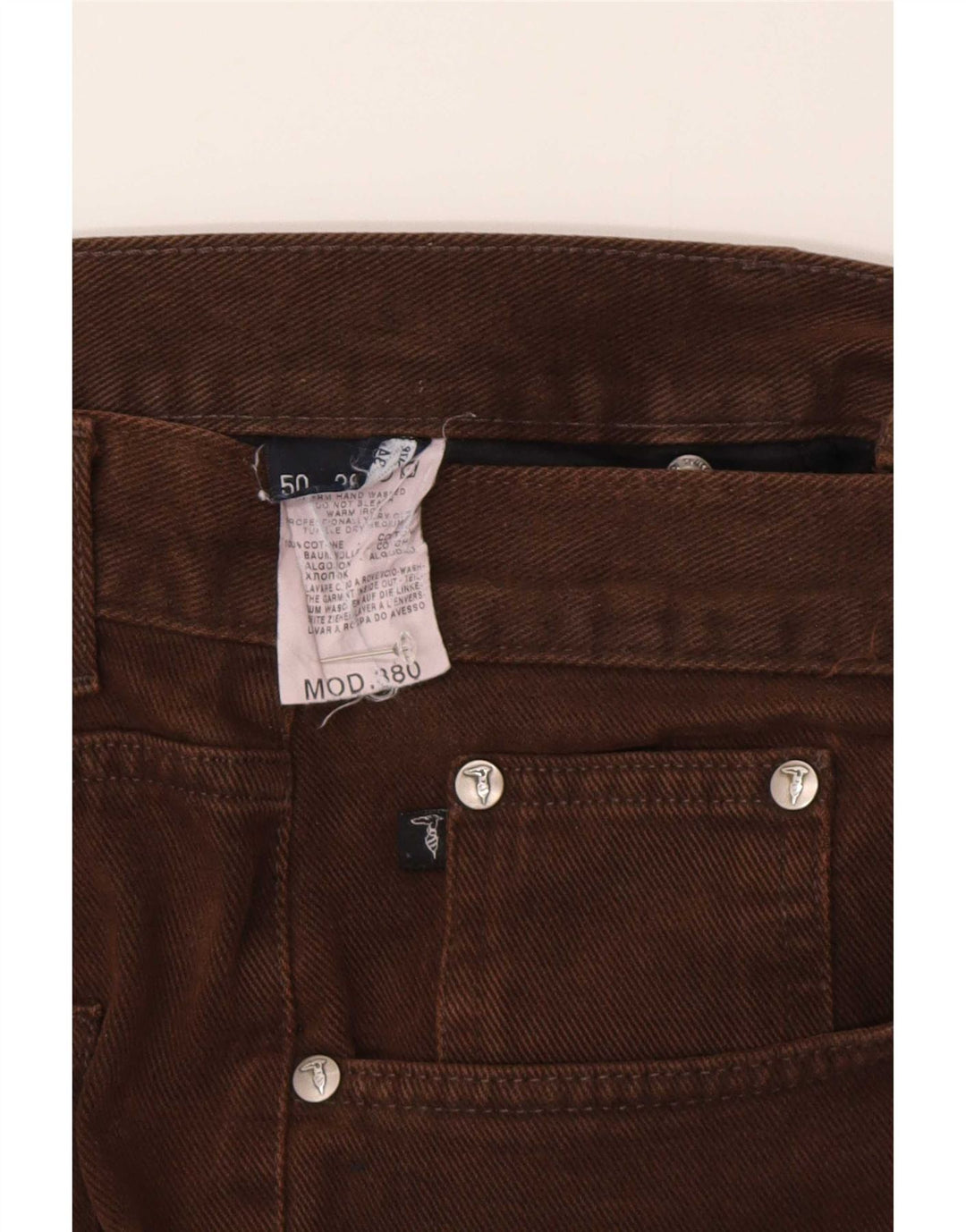 Trussardi Straight Jeans til mænd W34 L30 brun bomuld