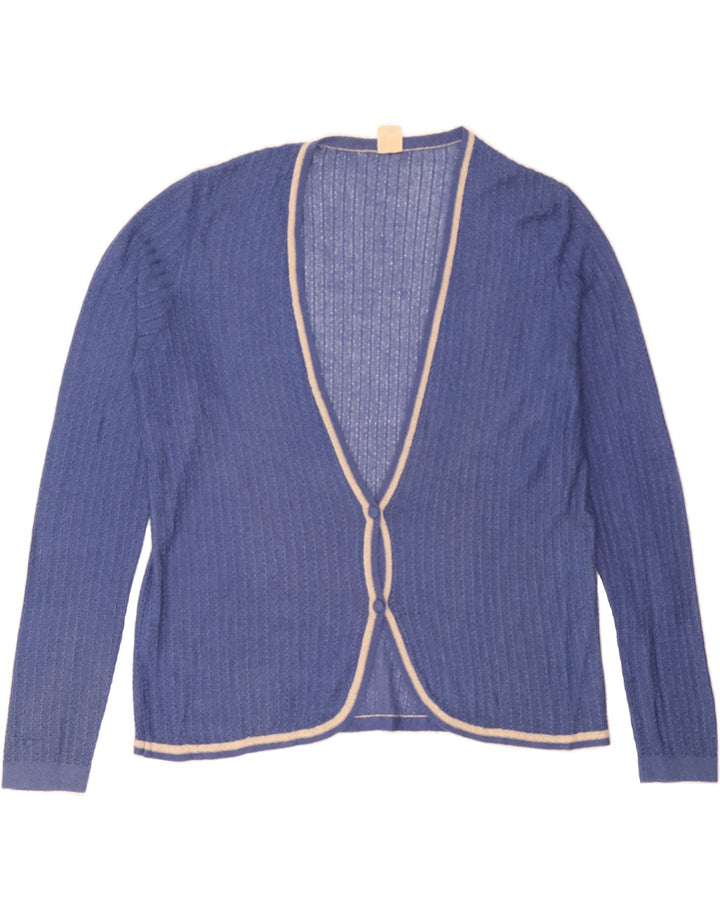 LIBOR Womens Cardigan Sweater UK 14 Large Blue Vintage Libor and Second-Hand Libor from Messina Hembry 