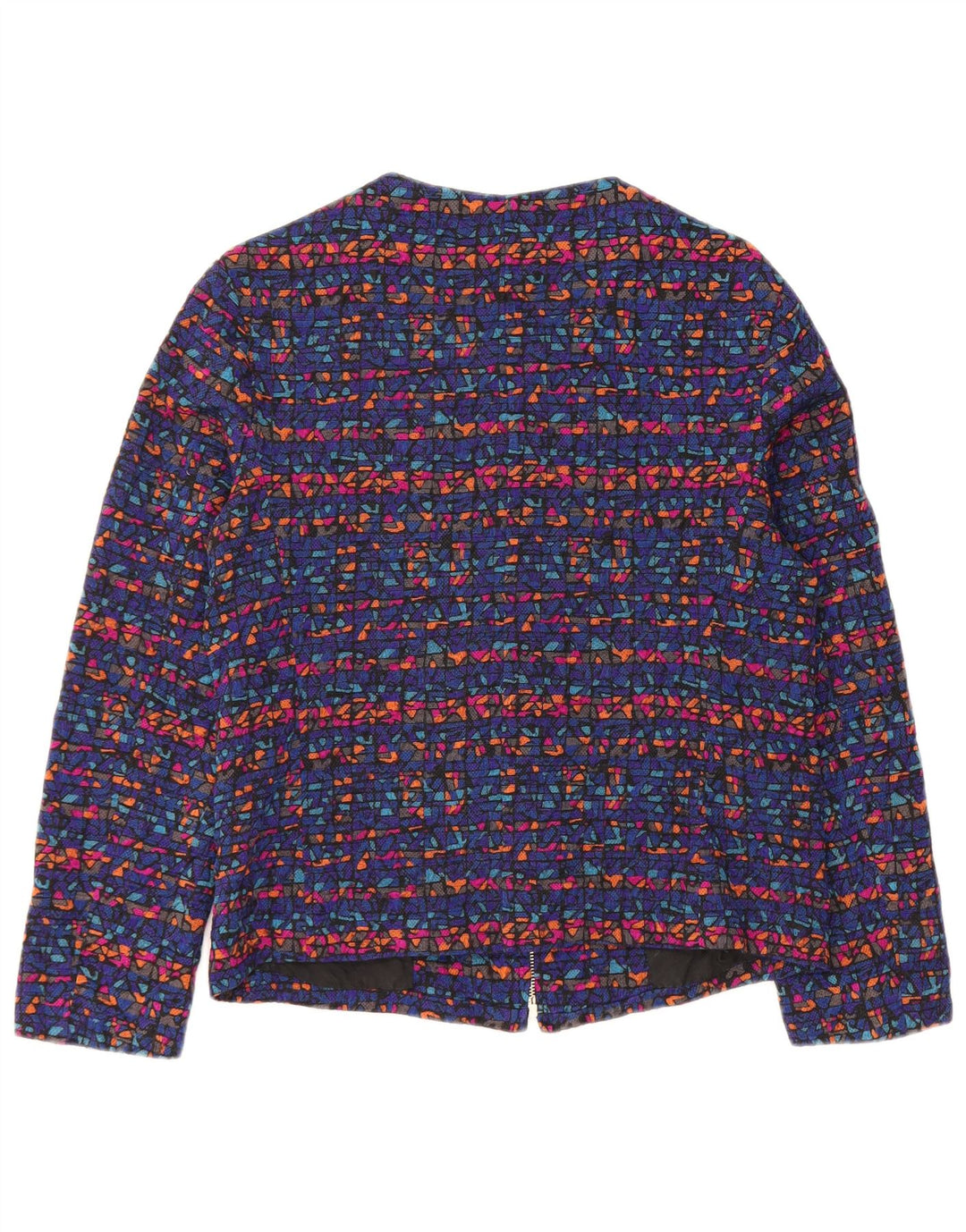 Vintage Dame Blazer Jakke UK 8 Lille Blå Geometrisk