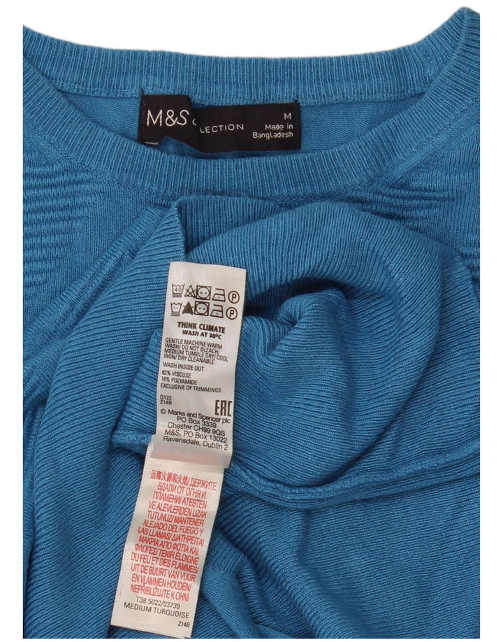 Marks & Spencer Dame sweater med rund hals DK 14 Medium Blue Geometric
