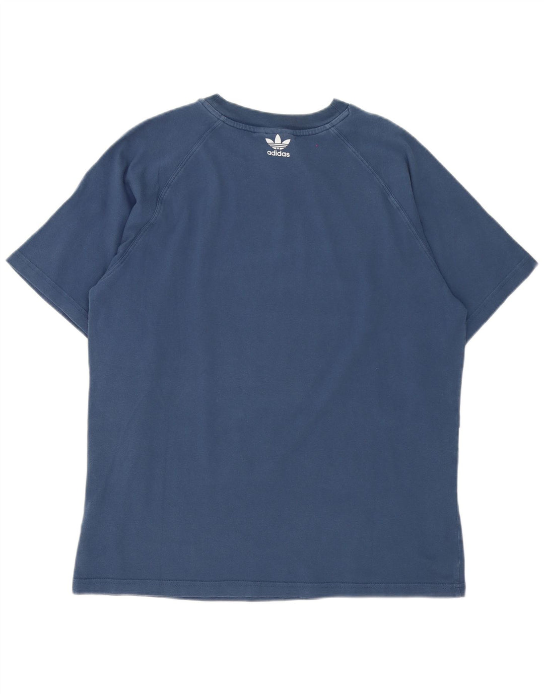 Adidas Grafisk T-shirt top mellemblå bomuld til mænd
