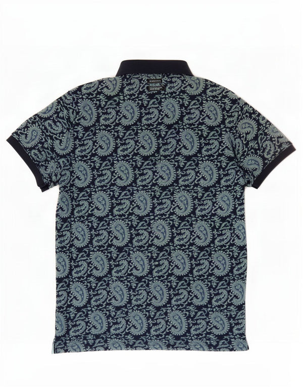 U.S. Polo Assn. Mens Loose Fit Polo Shirt XS Navy Blue Paisley Cotton