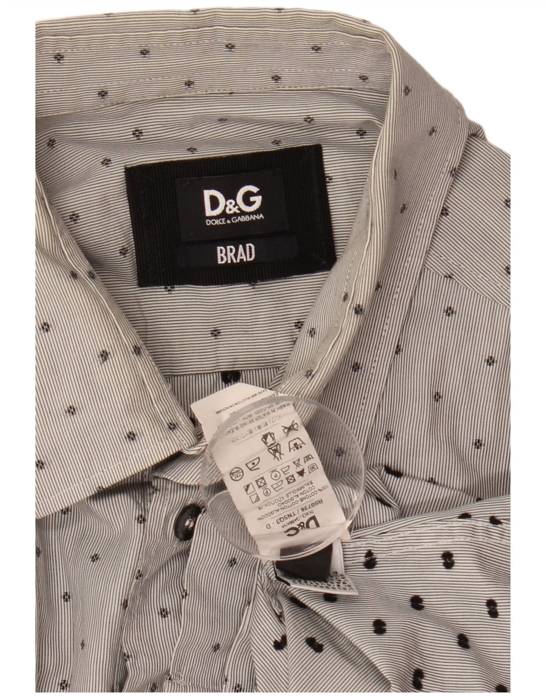 DOLCE & GABBANA BRAD-skjorte til mænd mellemgrå plettet bomuld
