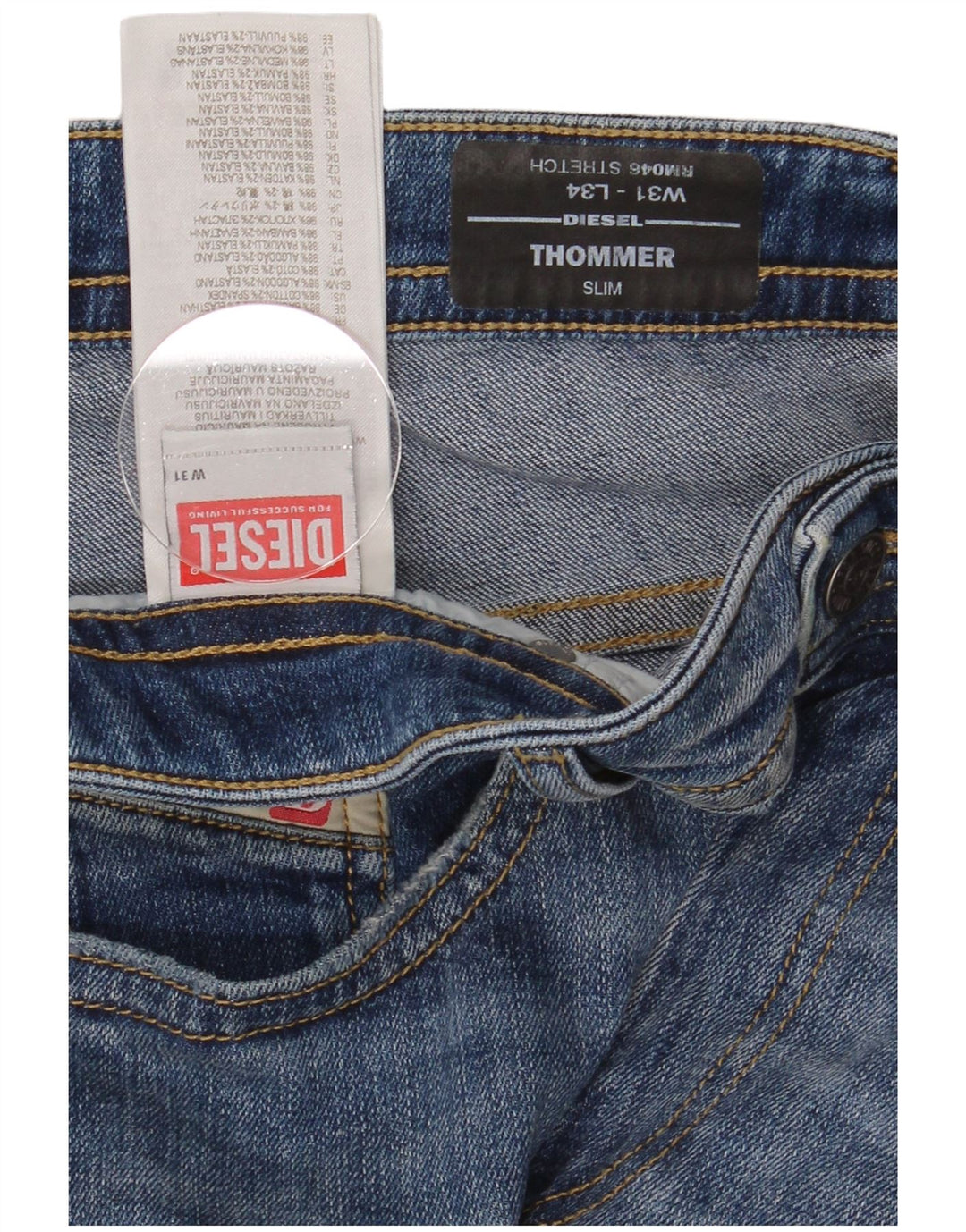 Diesel Herre Thommer Slim Jeans W31 L34 Blå Bomuld