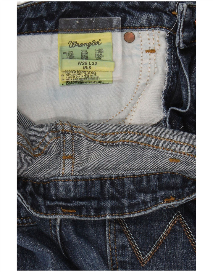 WRANGLER Dame Iris Straight Jeans W29 L28 Blå Bomuld