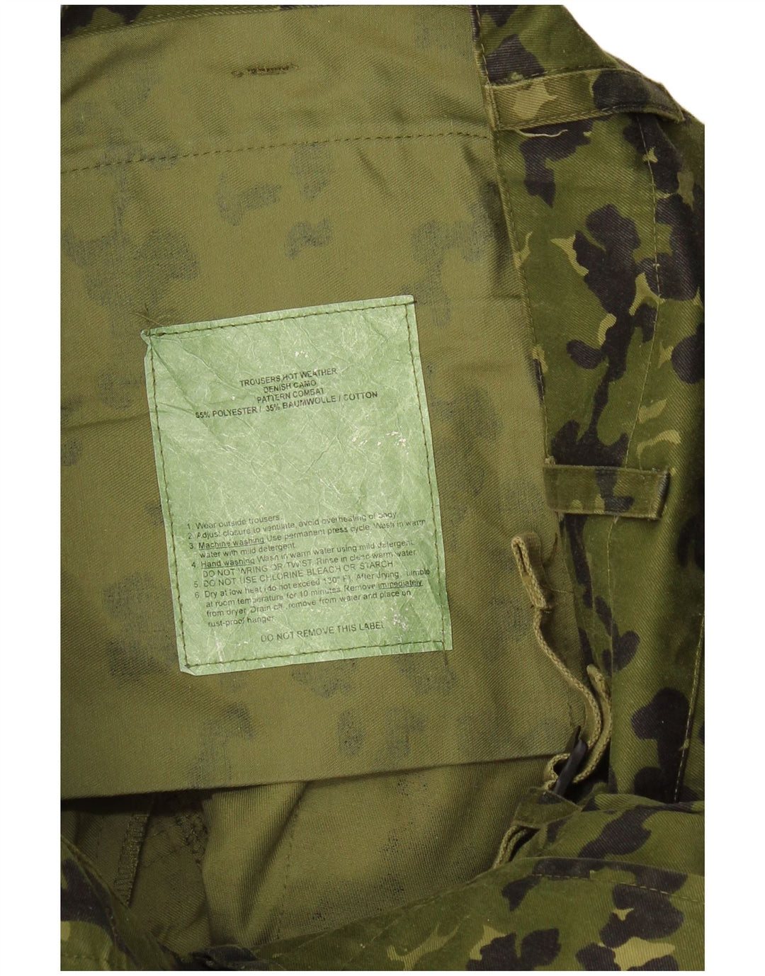 Vintage Straight Cargo Bukser til mænd W34 L32 Khaki Camouflage Polyester