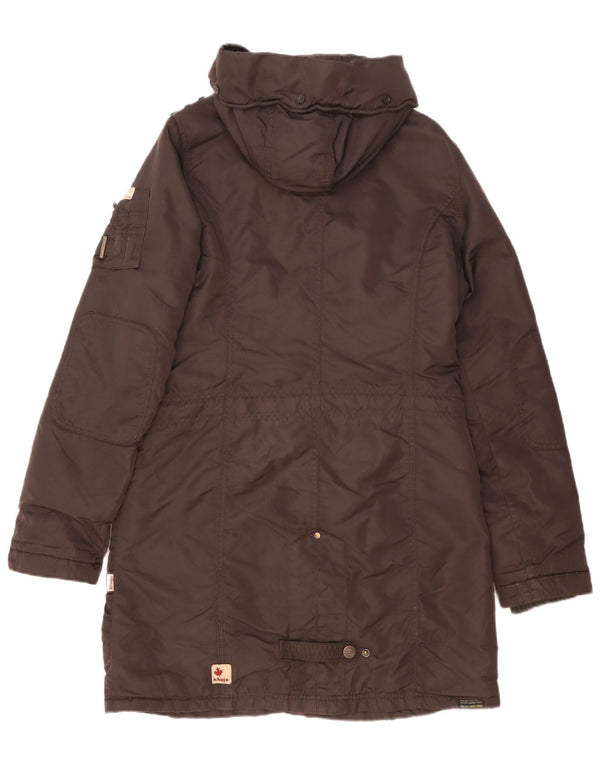 KHUJO Herre Military Hooded Windbreaker Coat UK 38 Medium Grey Nylon