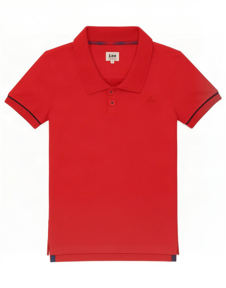 Lee Dame Polo Shirt UK 8 Lille Rød
