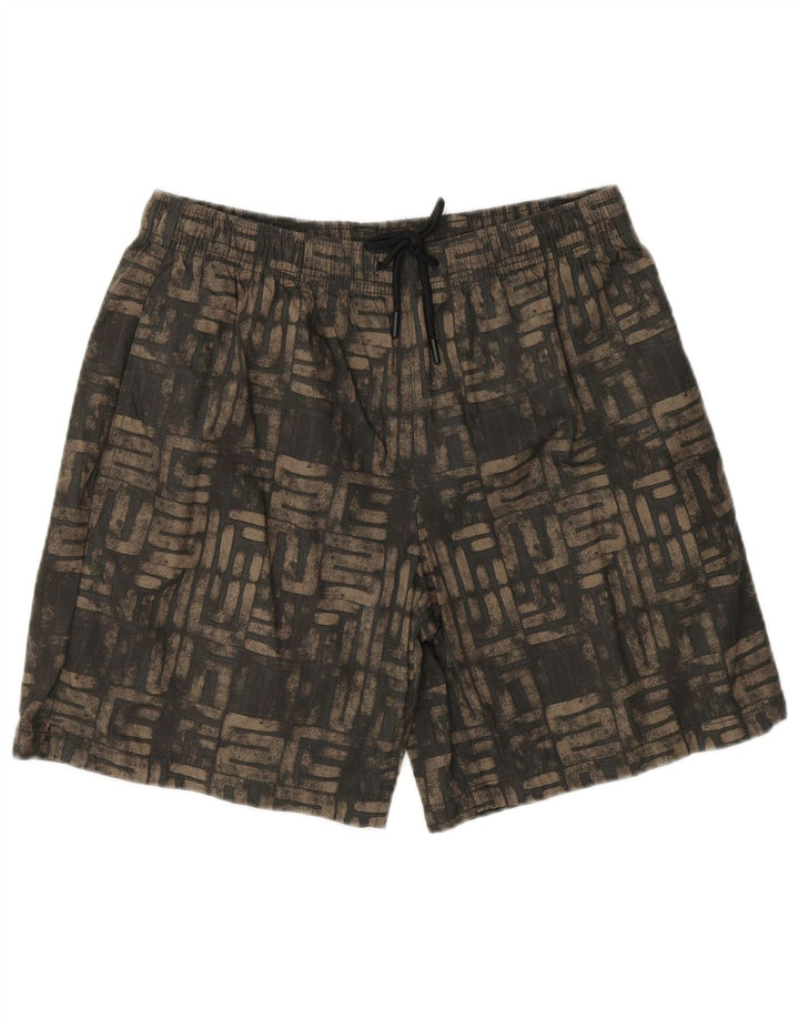 Zara Badeshorts til mænd mellem sort geometrisk polyester