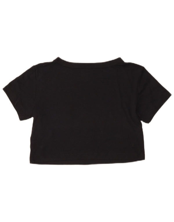 Nike, kortærmet, grafisk T-shirttop til kvinder, DK 12 Medium Sort bomuld
