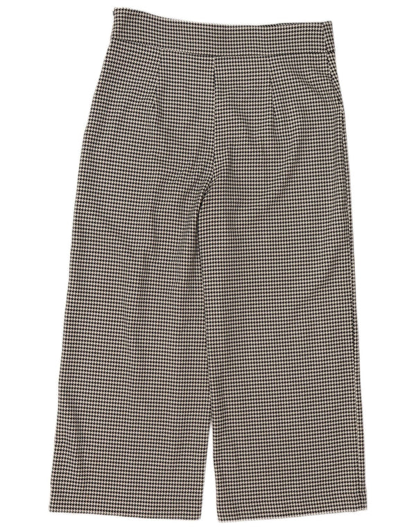 Zara Womens High Waist Cropped Trousers XL W36 L25 Black Houndstooth