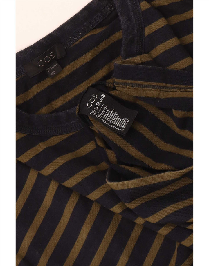 Cos Herre Regular T-Shirt Top Stor marineblå stribet bomuld