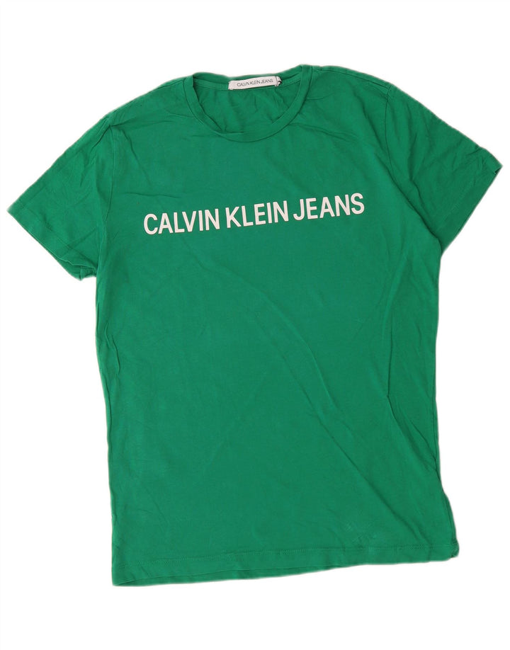 Calvin Klein Jeans Herre grafisk T-shirt Top mellemgrøn bomuld