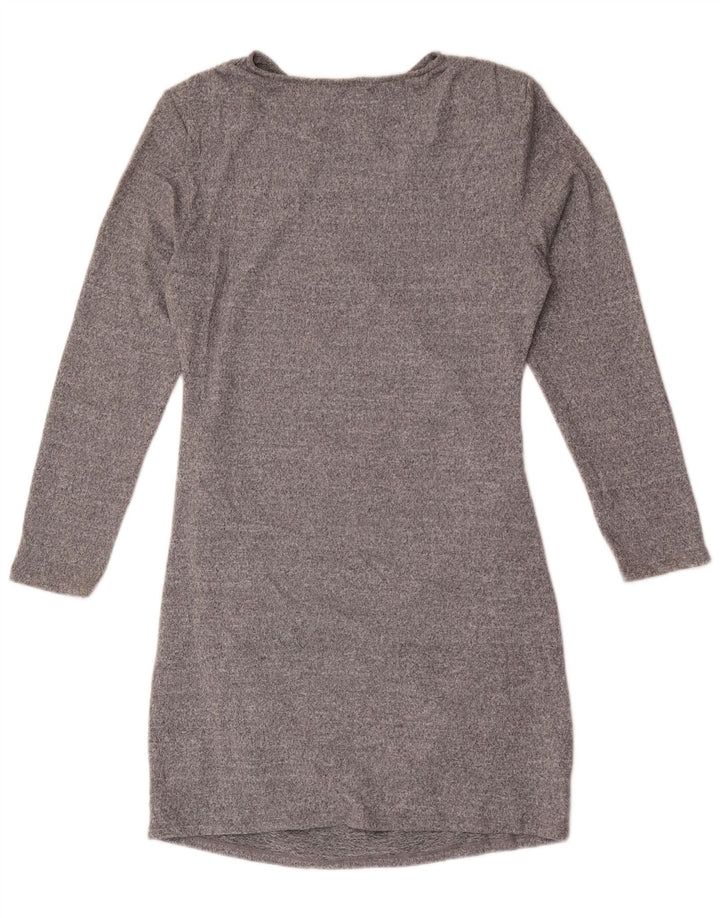 Marks & Spencer Dame Langærmet Skede Kjole UK 14 Medium Grey Flecked