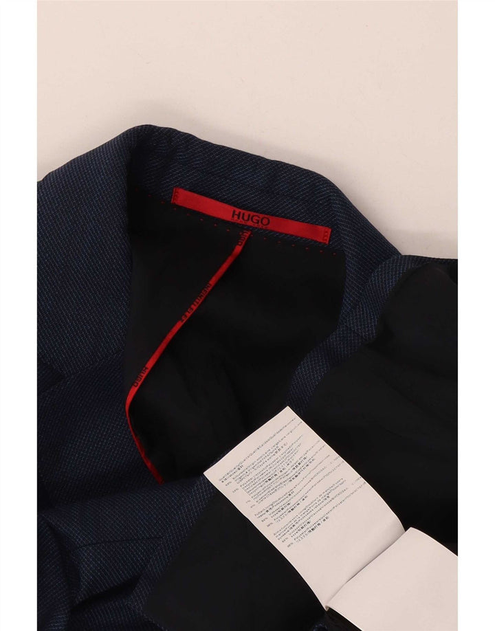 Hugo Boss Herre 2-knaps blazerjakke EU 46 Small Navy Blue Virgin Wool