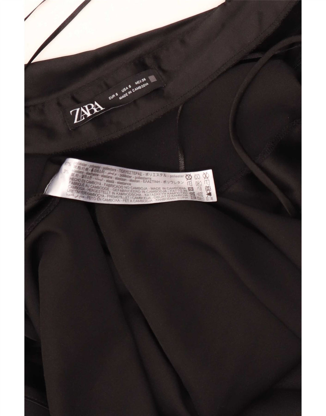Zara Dame Maxi Slip Dress UK 10 Small Black Polyester