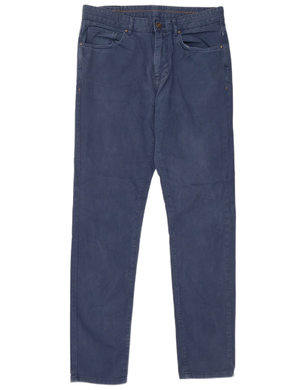 Zara Herre Slim Casual Bukser EU 38 Small W30 L30 Blå Bomuld