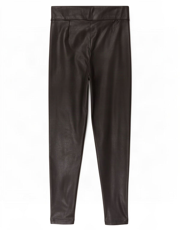 Marks & Spencer Dame imiteret læder Leggings UK 10 Small Black Polyester