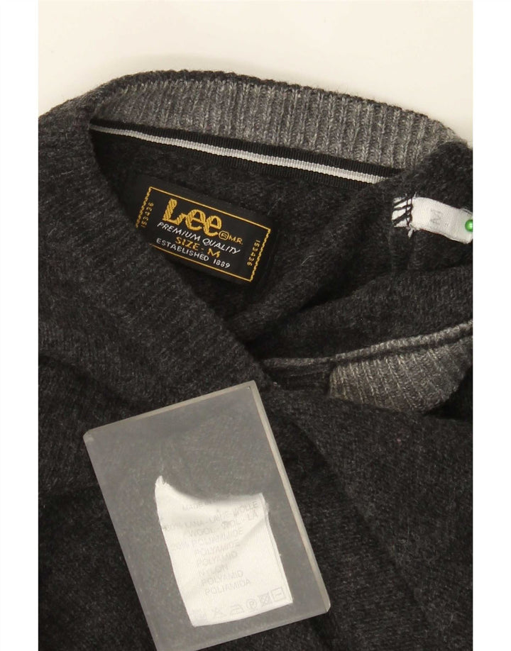 Lee Herre V-hals sweater mellemgrå uld