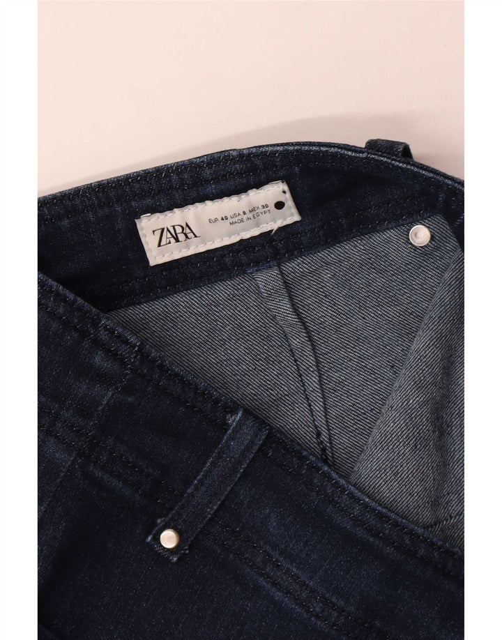 Zara Dame Jeans med brede ben EU 40 Medium W30 L30 Marineblå