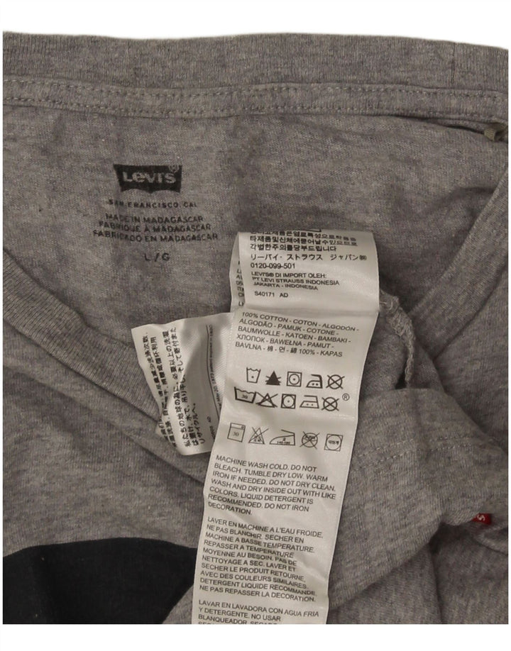 Levi's Herre grafisk T-shirt Top Stor grå flækket bomuld